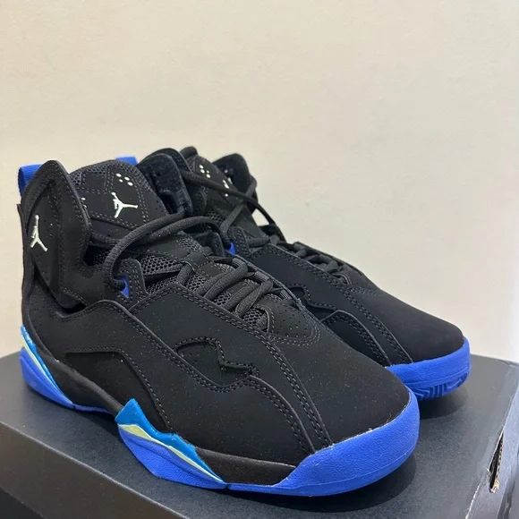 NIB Jordan True Flight GS343795 074Black/Hyper Royal/Photo Blue/Barely Volt